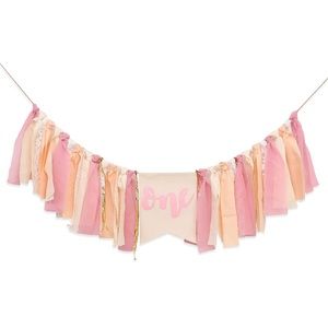 Girl’s Pink Theme First Birthday Banner for Highchair